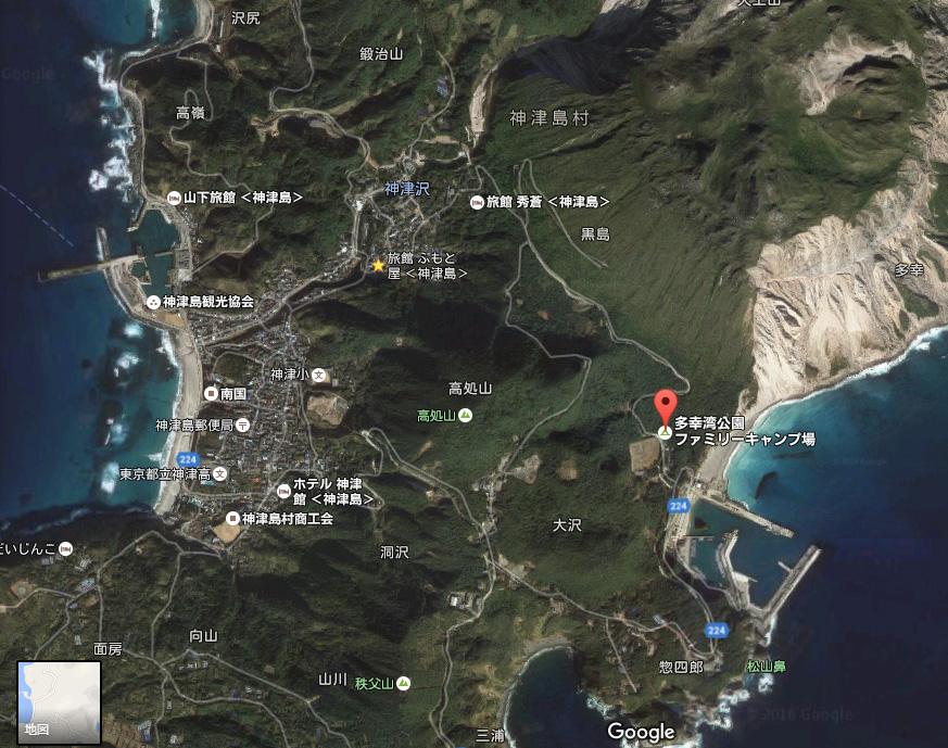 神津島南部（Google earth）